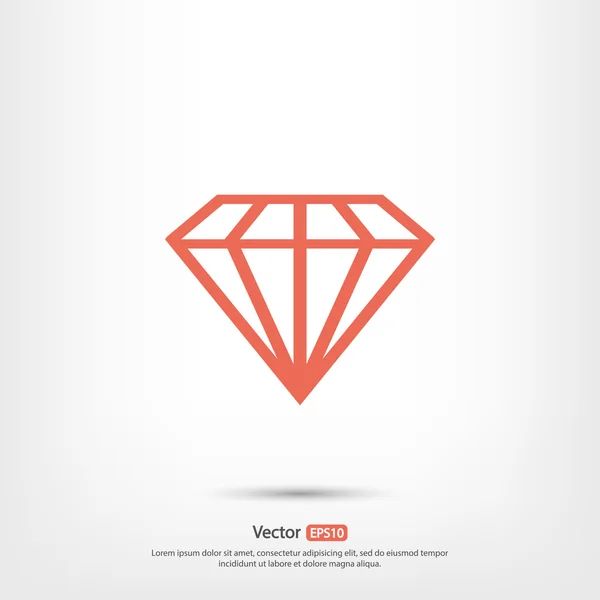 Diamant pictogram, platte ontwerp — Stockvector