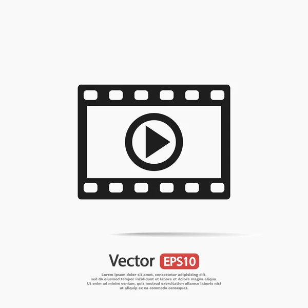 Icono de vídeo, diseño plano — Vector de stock