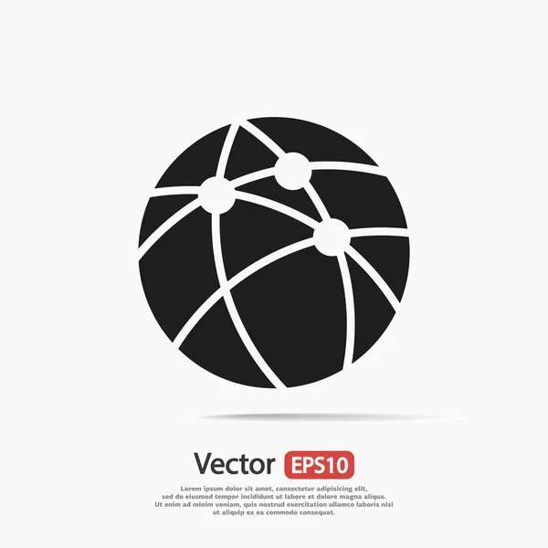 Global technology or social network  icon — Stock Vector