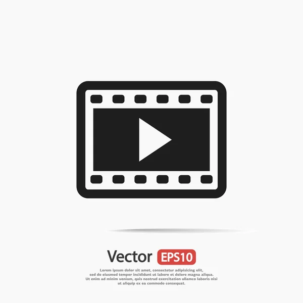 Icône vidéo, design plat — Image vectorielle