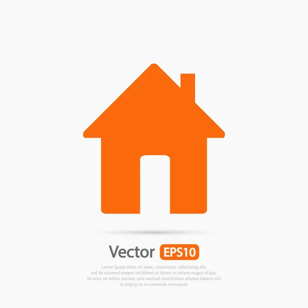 Casa plana icono . — Vector de stock