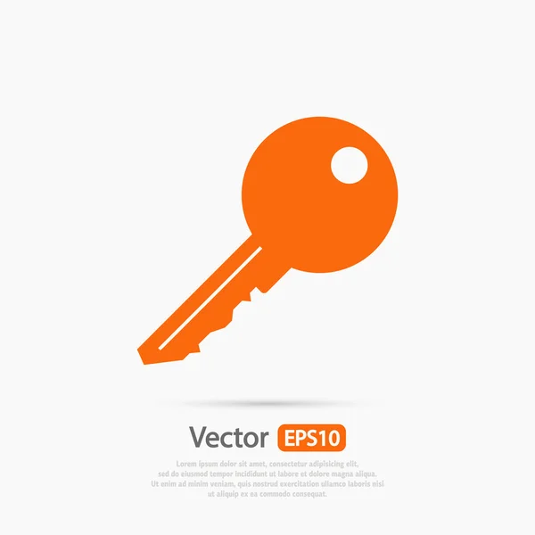 Icono clave, diseño plano — Vector de stock