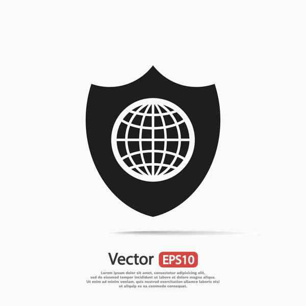 Icono de escudo. estilo de diseño plano — Vector de stock