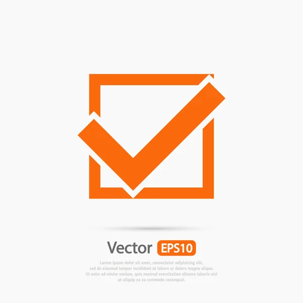 Confirma el icono. Estilo de diseño plano — Archivo Imágenes Vectoriales