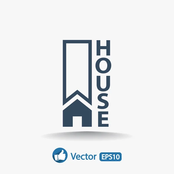Platt hus ikon. — Stock vektor