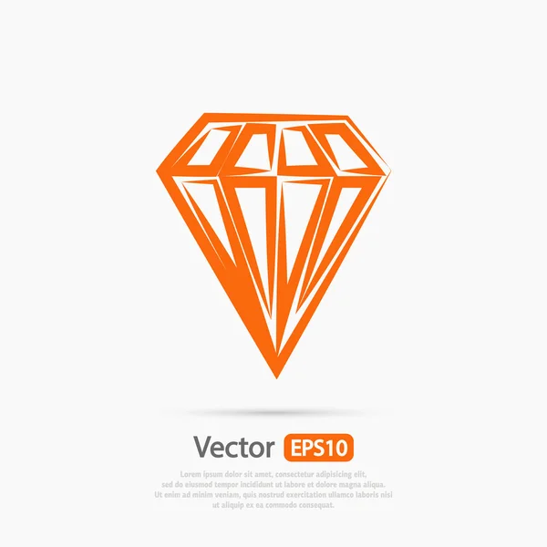 Kosočtvercovou ikonu, plochý design — Stockový vektor
