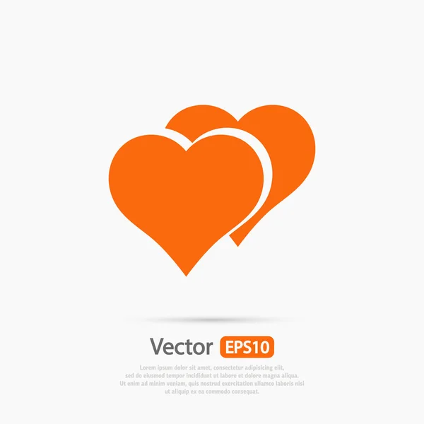 Hearts icon, flat design — Stock Vector