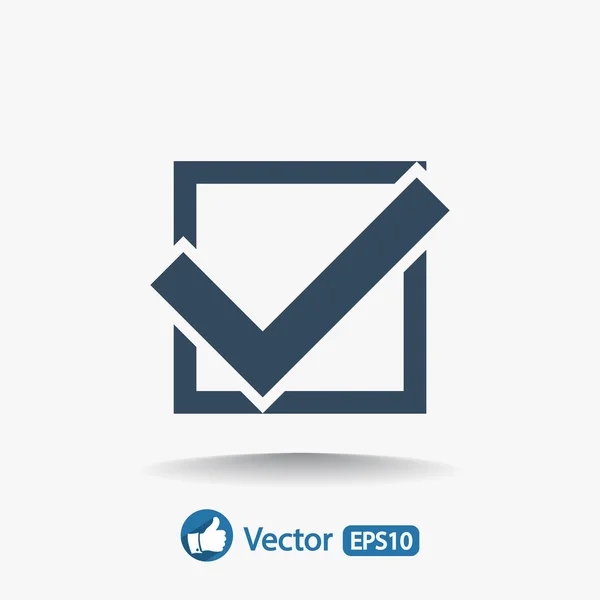 Confirmar ícone. Estilo de design plano — Vetor de Stock