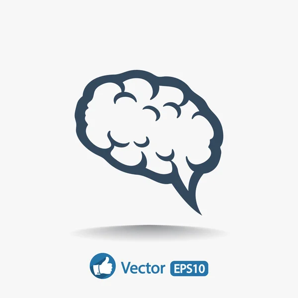 Icono cerebral Estilo de diseño plano — Vector de stock