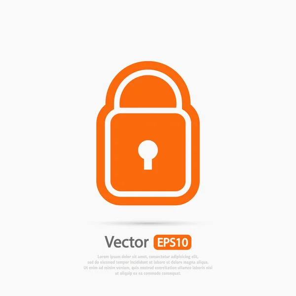 Icono de bloqueo, estilo de diseño plano — Vector de stock