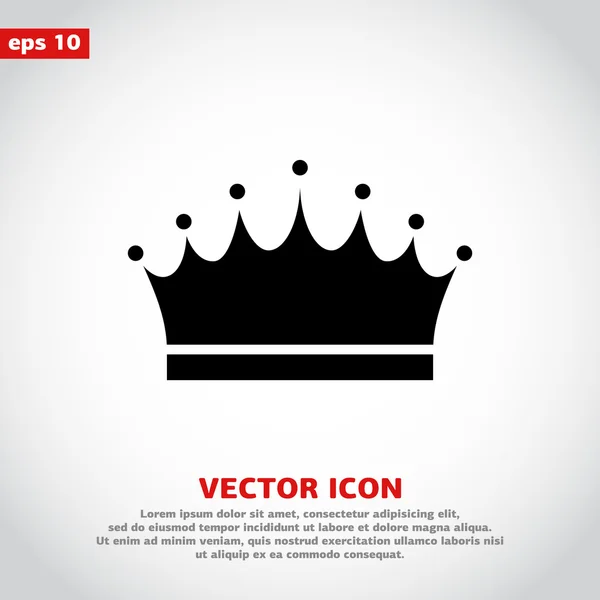 Korona ikonra, lapos design stílusban — Stock Vector
