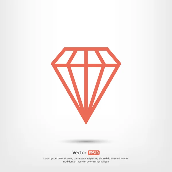 Icona diamante, design piatto — Vettoriale Stock