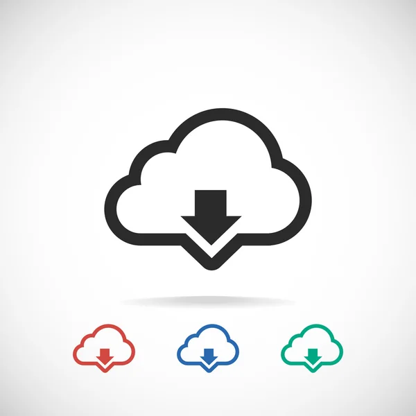 Cloud computing download pictogram — Stockvector