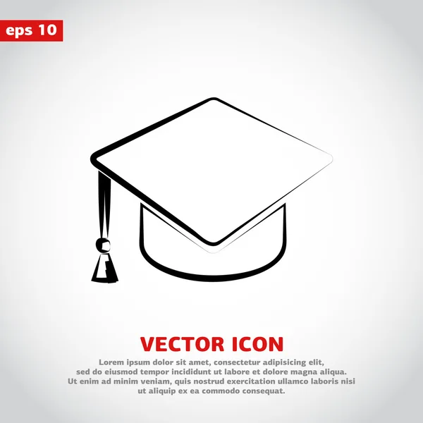 Graduatie cap pictogram — Stockvector