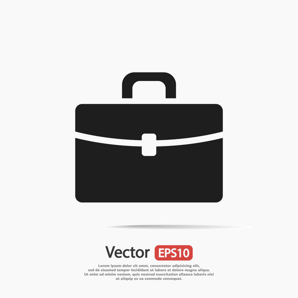 Briefcase icon, Flat design