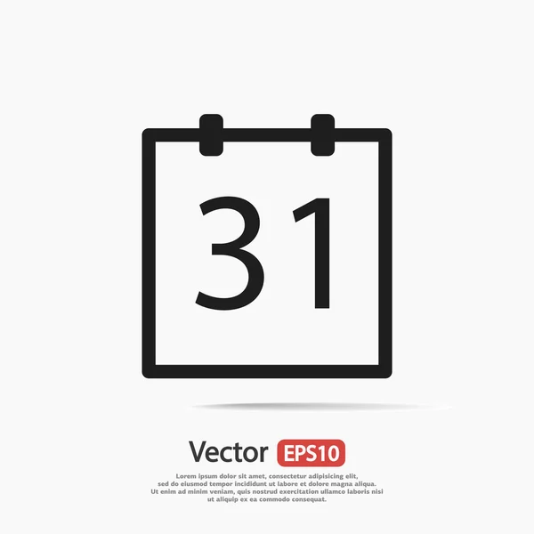 Kalender-ikonen, platt designerstil — Stock vektor