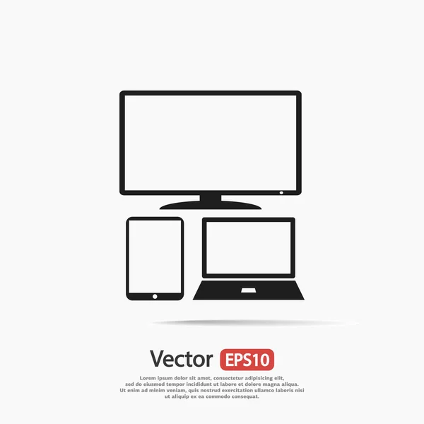 Sada elektronických zařízení ikony — Stockový vektor