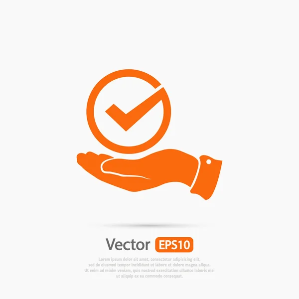 Confirma el icono. Estilo de diseño plano — Vector de stock