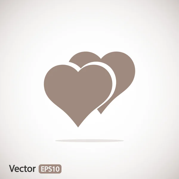 Icono de corazones, diseño plano — Vector de stock