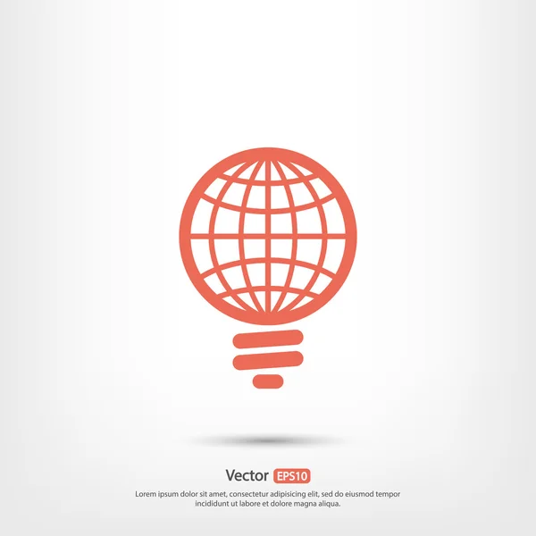 Global gloeilamp pictogram — Stockvector