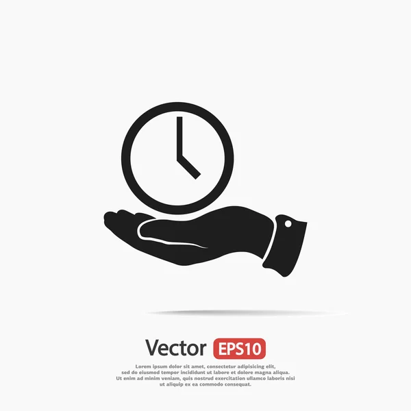 Clock in hand icon — Stock Vector