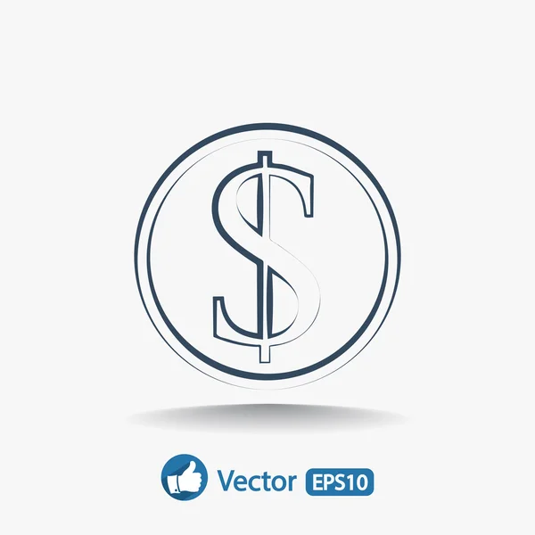 Pengar ikon, platt designerstil — Stock vektor