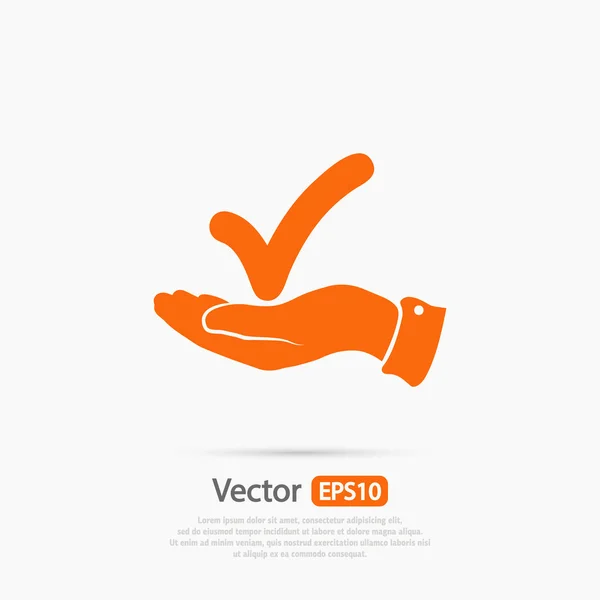 Confirma el icono. Estilo de diseño plano — Vector de stock