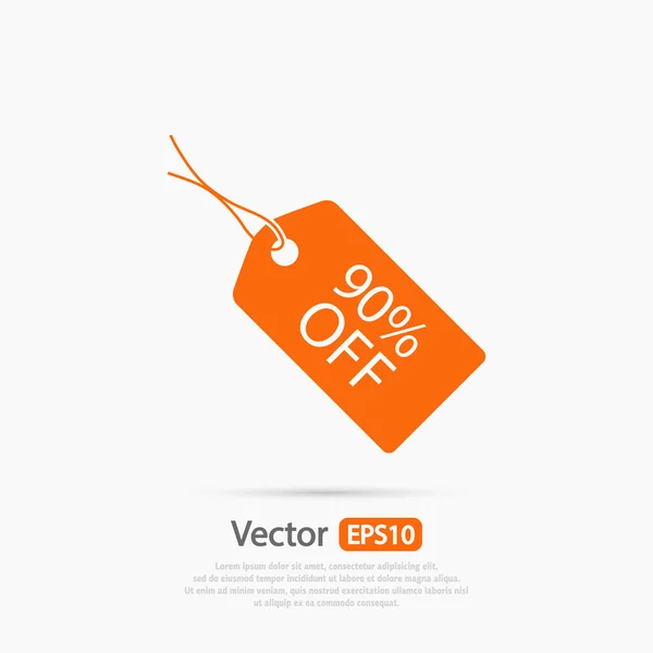 90 percent's tag icon — Stock Vector