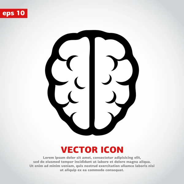 Icono cerebral Estilo de diseño plano — Vector de stock