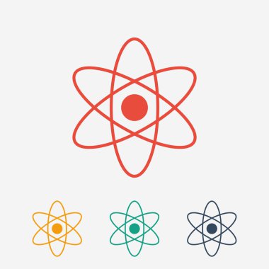 Atom simgesi. düz tasarım
