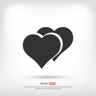 Kalp simgesi, düz tasarım