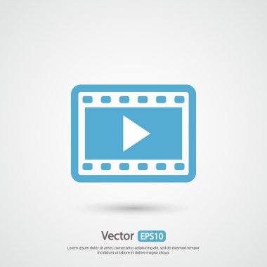 video simgesi, düz tasarım