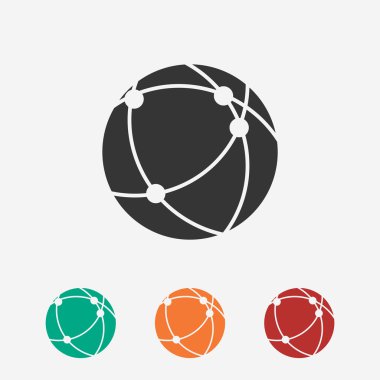 Küresel teknoloji ya da sosyal ağ simgesini