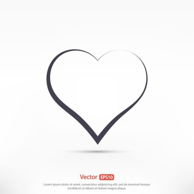 kalp simgesi, düz tasarım