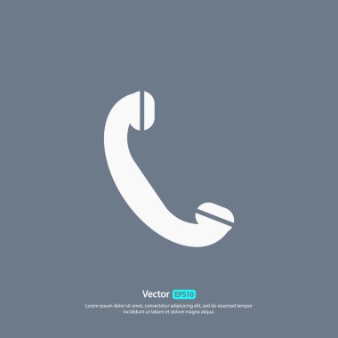 telefon, düz simgesi