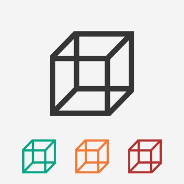 3D küp logo tasarım simgesi