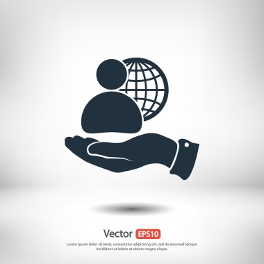 küresel iş, iş adamı simgesi