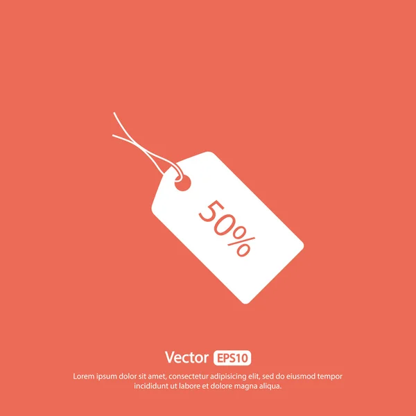 50 percent's tag icon — Stock Vector