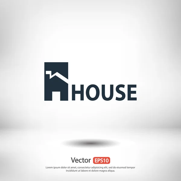 Casa plana icono . — Vector de stock