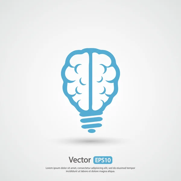 Ícone do cérebro Estilo de design plano —  Vetores de Stock