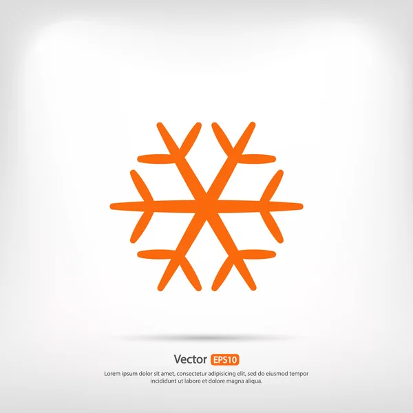 Flocon de neige icône plate — Image vectorielle