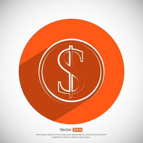 Money icon, Flat design style — Stock Vector