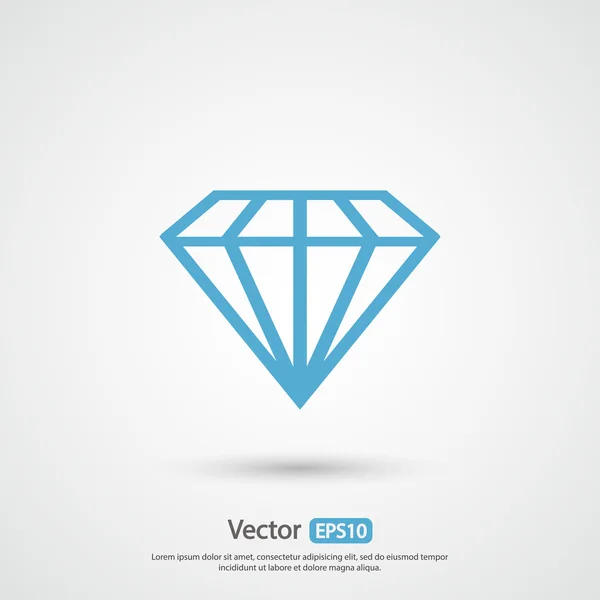 Diamant pictogram, platte ontwerp — Stockvector