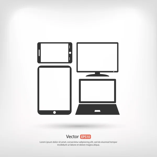 Aantal elektronische apparaten pictogram — Stockvector