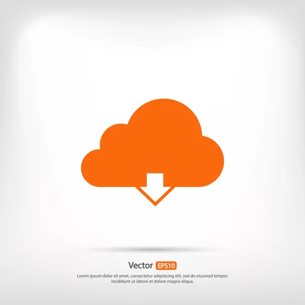 Cloud computing download pictogram — Stockvector