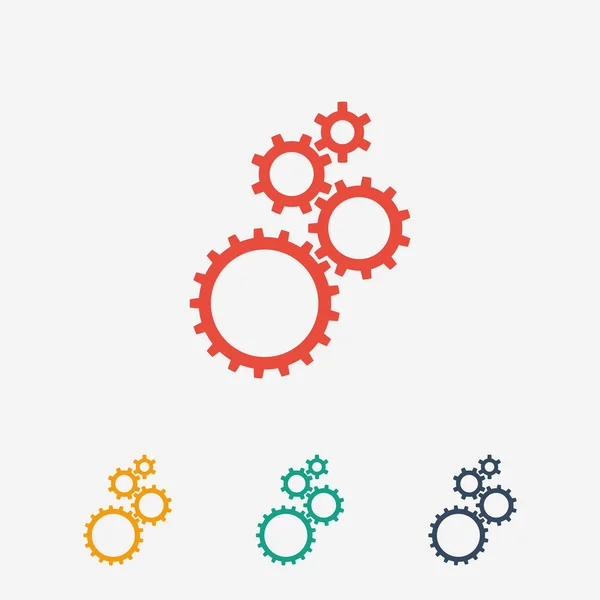 Gears pictogram, platte ontwerpstijl — Stockvector