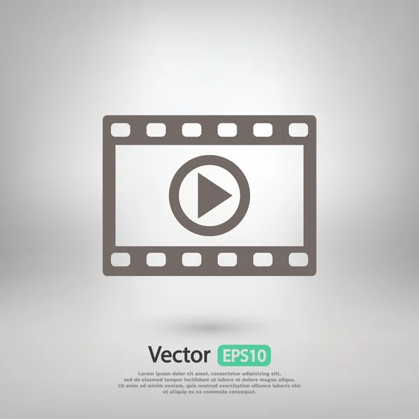 Ikona wideo, Płaska konstrukcja — Wektor stockowy