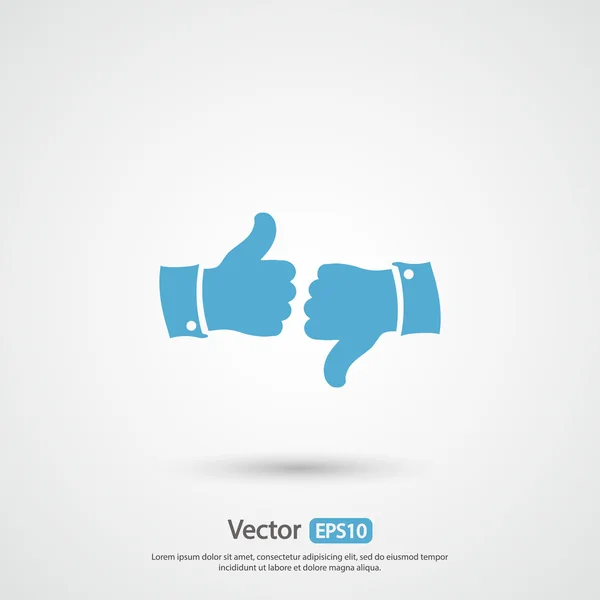 Pulgar hacia arriba y hacia abajo iconos — Vector de stock