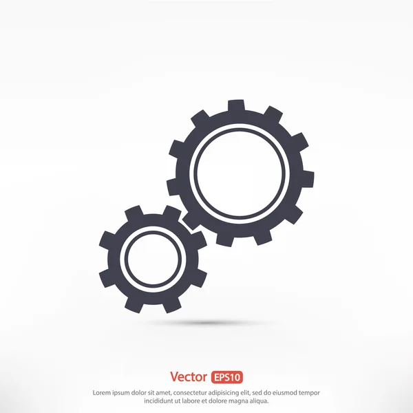 Gears icon, Flat design style — Stock Vector