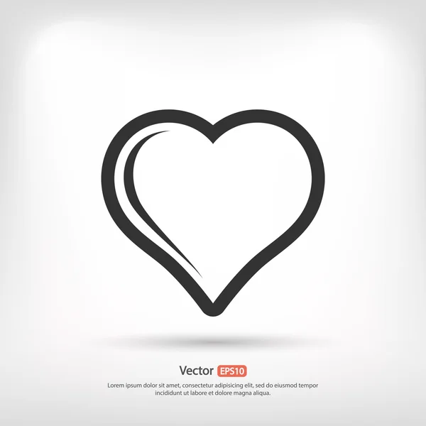 Icono del corazón, diseño plano — Archivo Imágenes Vectoriales